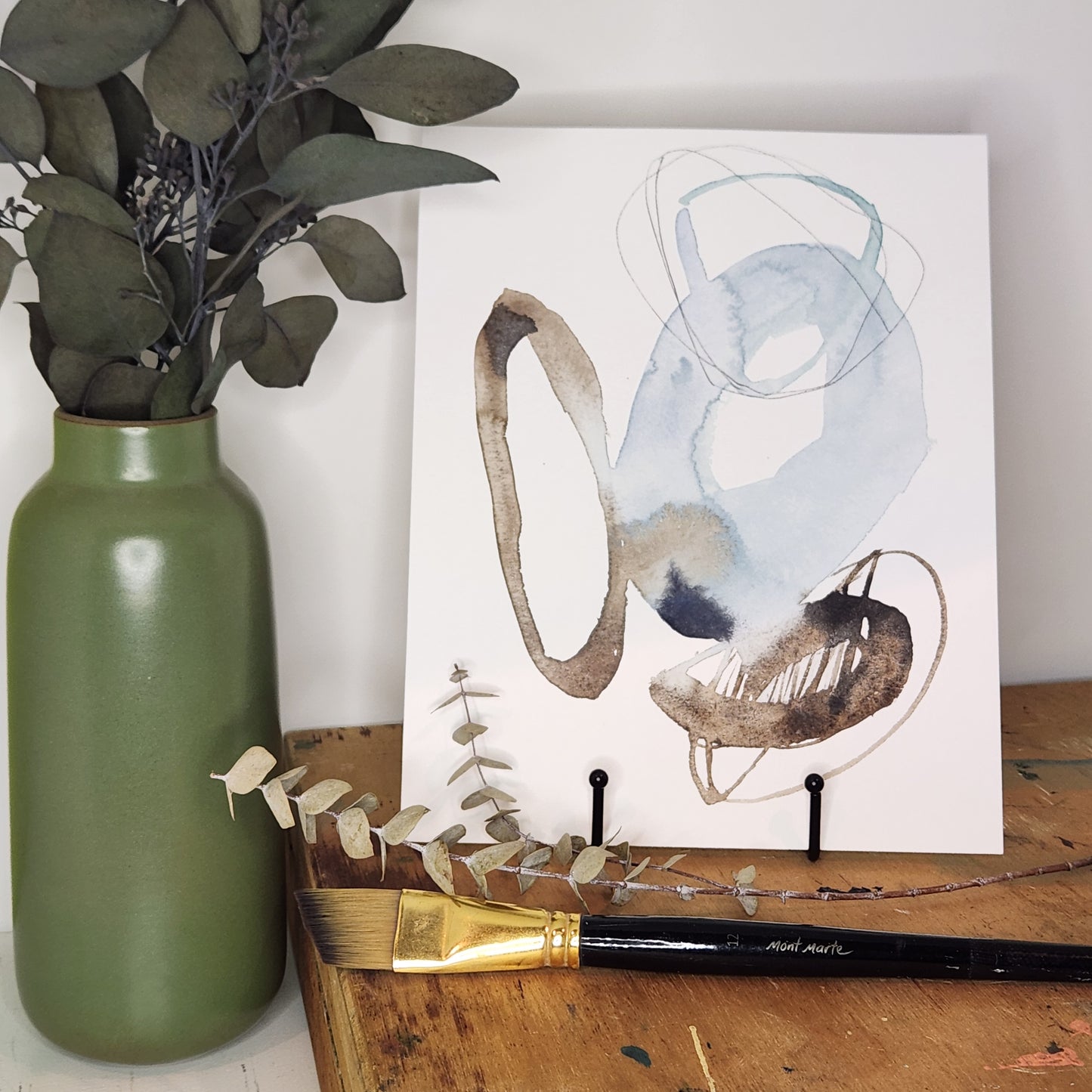 Blue & Umber Rounds II Original Art