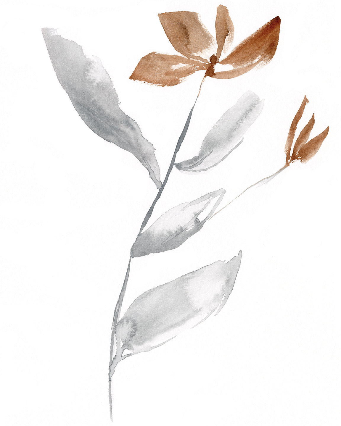 Simple Sienna Stem II Original Art